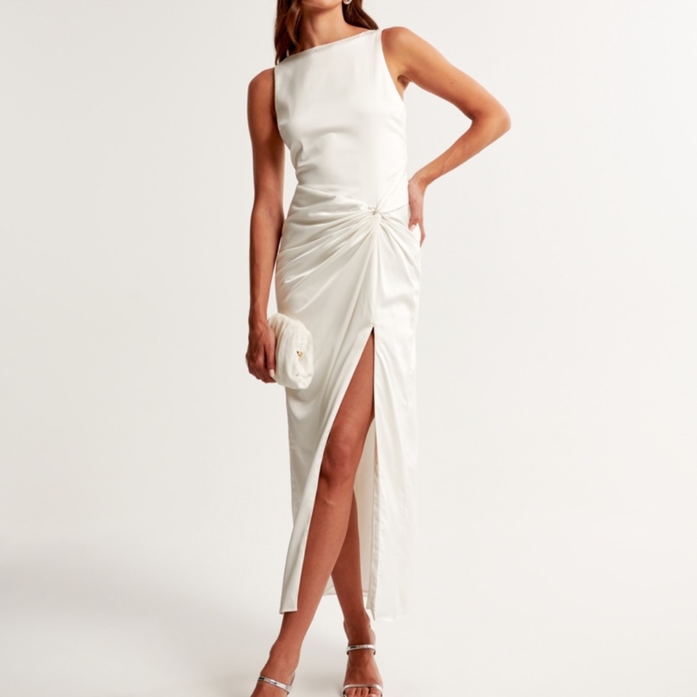 Abercrombie Draped Skirt Maxi Dress, white